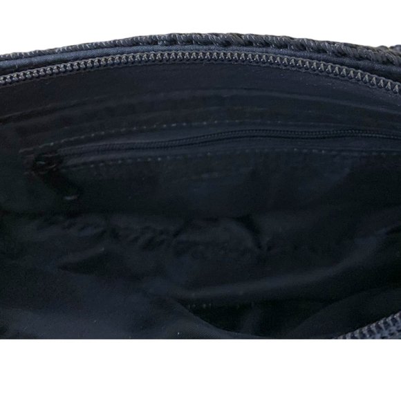 EUC Black Crochet Short Strap Handbag with Zippered Outside and Inside P… - Picture 11 of 12